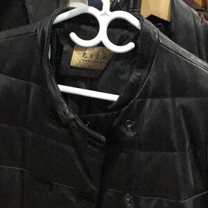 Puffer Leather Coat